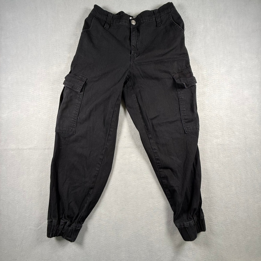 Rue21 Womens Black Cargo Jogger Pants Size Medium Utility Streetwear Pocket
